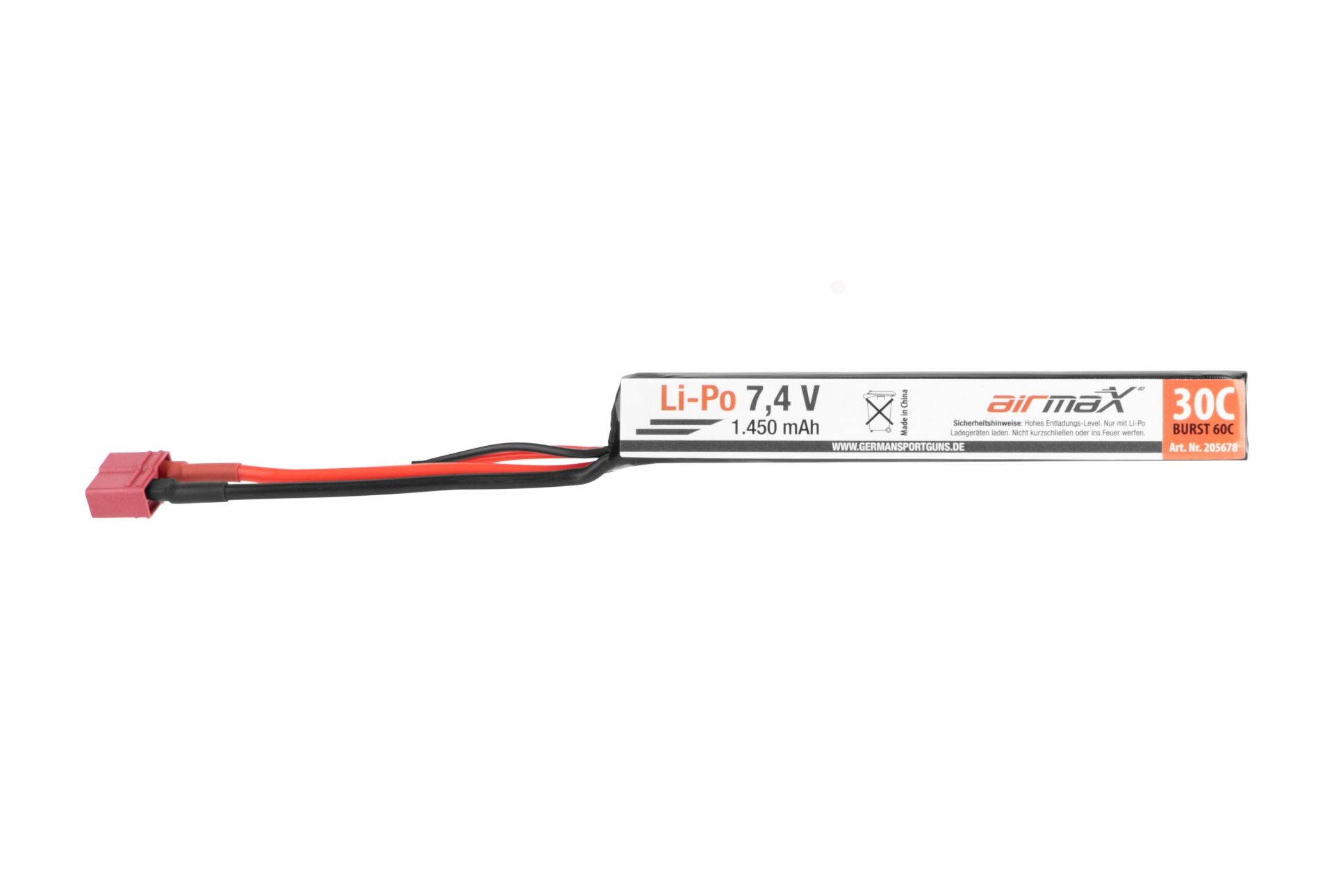 AirmaX 7,4V 1450mah 30c-60C Lipo Airsoft Stick-Type Akku