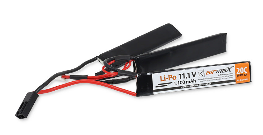 GSG 11,1V 1100mah 20-40C Lipo Airsoft Akku Crane Stock
