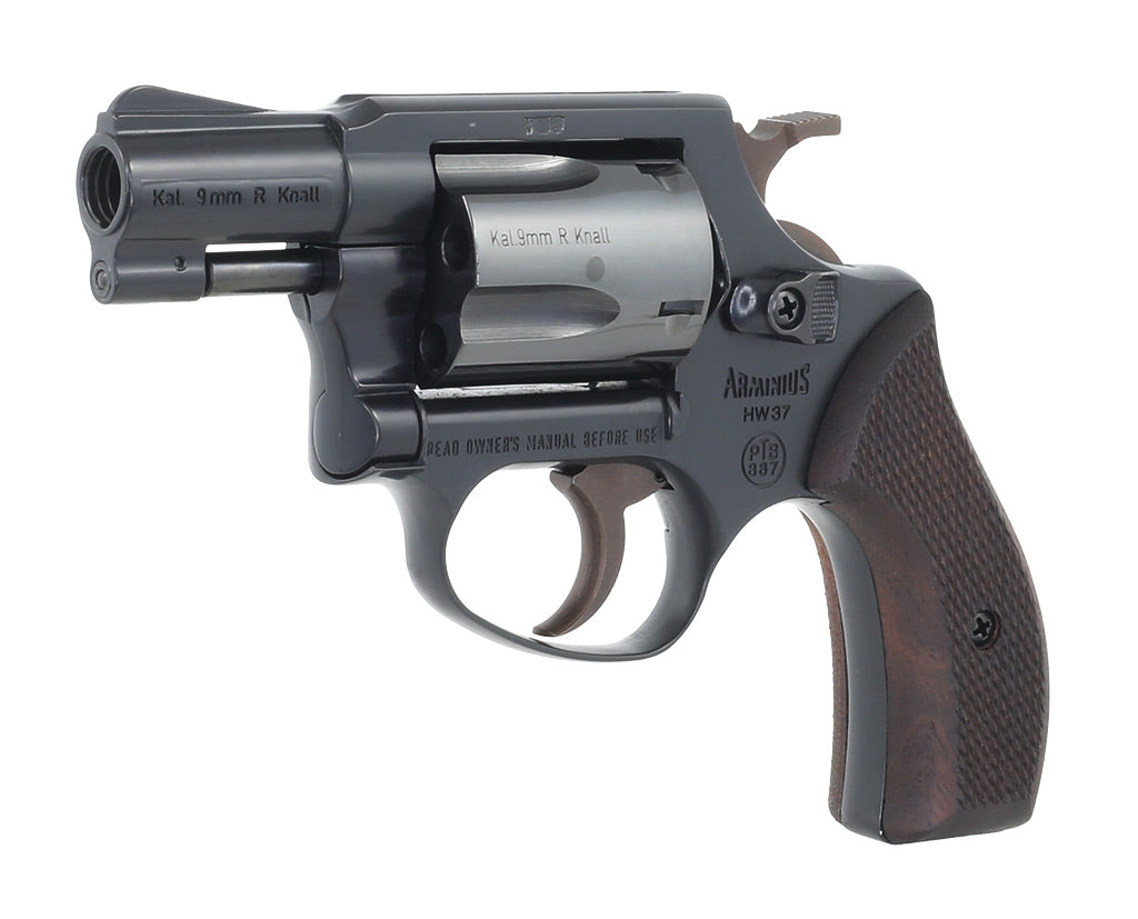 Weihrauch HW37 Schreckschusssrevolver - Schwarz mit Holzgriffschalen