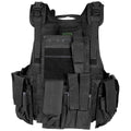 Taktische Einsatzweste Ranger– Integriertes Trinksystem, Abnehmbare Taschen - schwarz