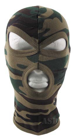 Dreiloch Kopfhaube Balaclava woodland