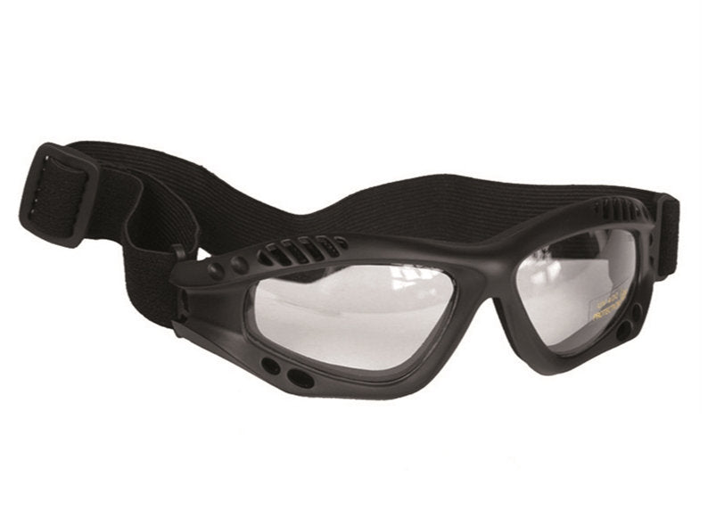 COMMANDO Brille Air Pro Schwarz Klar – Airsoft Schutzbrille mit Lüftungssystem