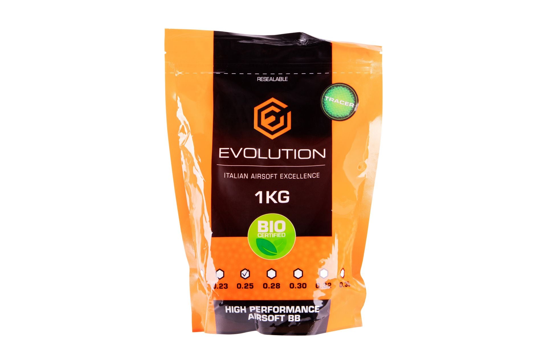 Evolution Airsoft Tracer BIO BBs 0,25g Airsoft 4000er (1KG) Packung
