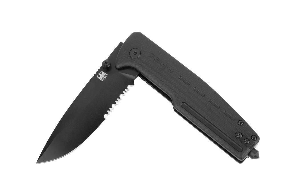 GSG-9 Klappmesser EM1 | Wellenschliff | Glasbrecher