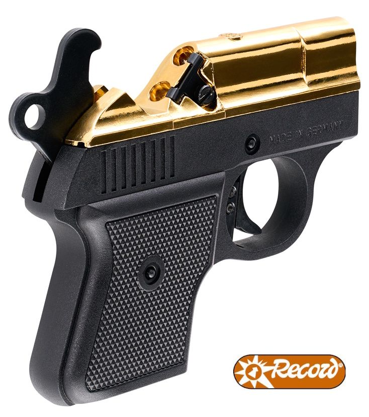 Record Modell Derringer Gold 6 mm Flobert Schreckschusspistole