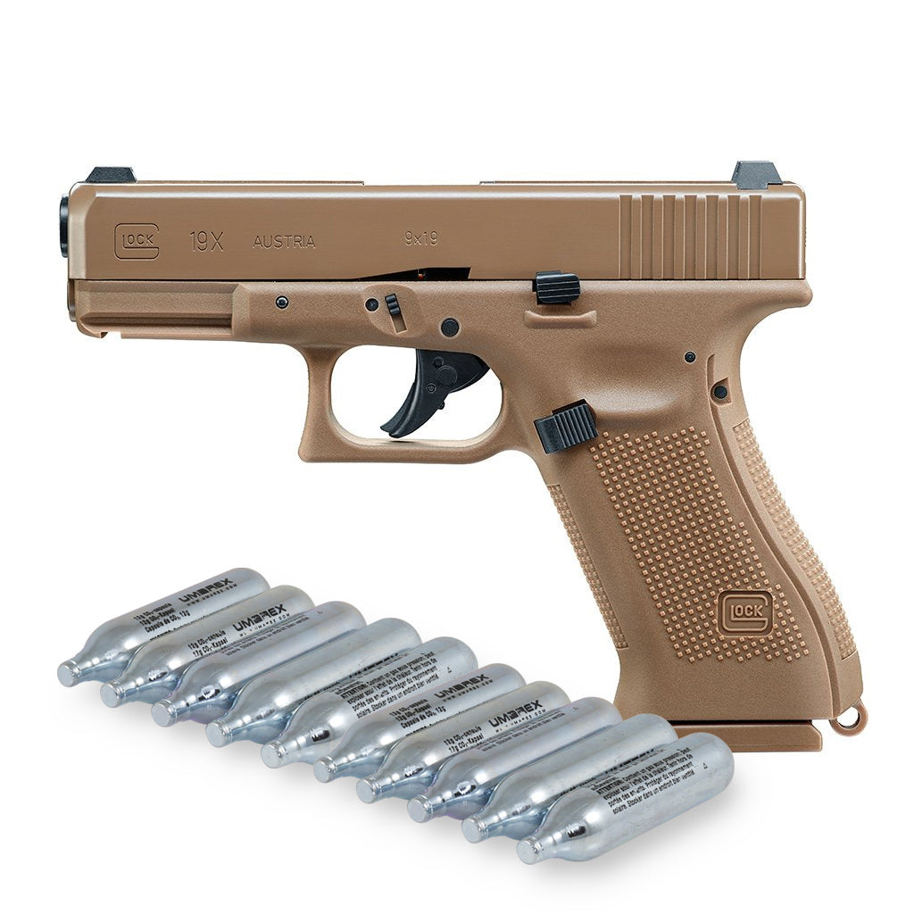 Glock 19X CO2 Blowback Luftpistole 4,5mm BB Sparset +10 CO2 Kapseln