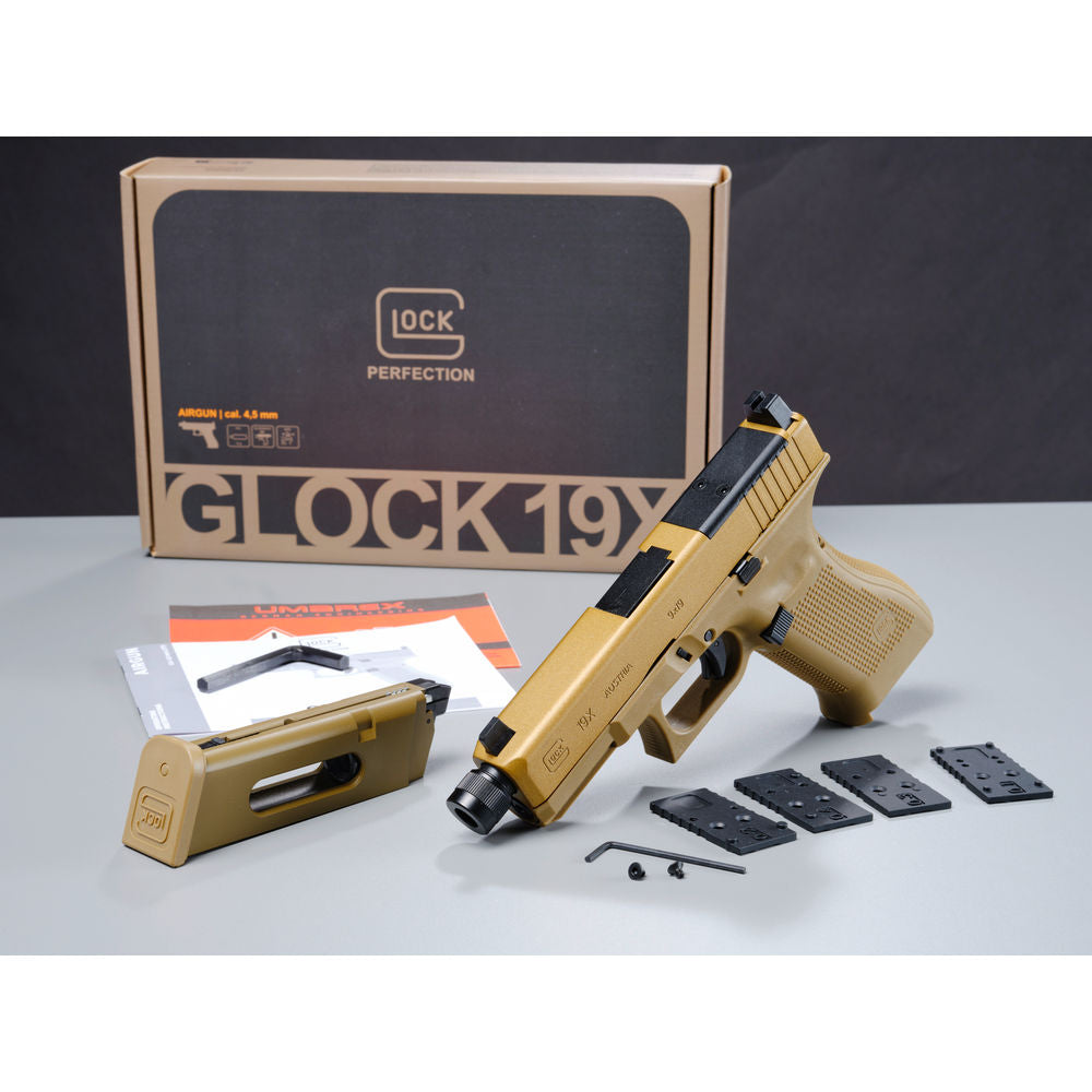 GLOCK 19X MOS CO₂ Airsoftpistole – 6 mm BB Gas Blowback, Optics Ready