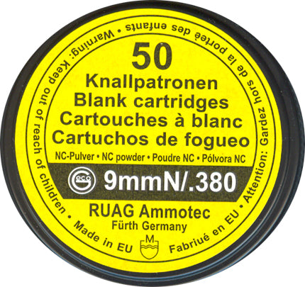 Geco 9mm (.380) NC Revolver Knallpatronen 50er