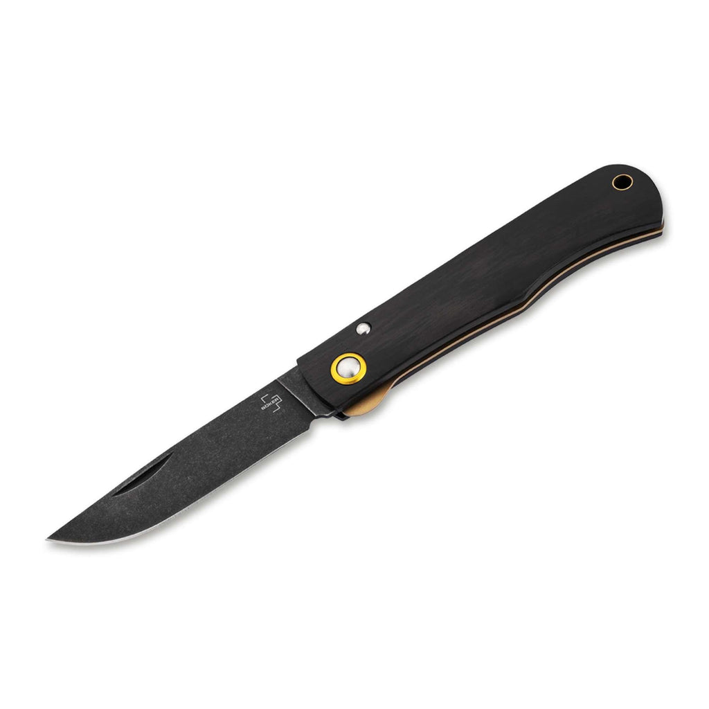 Böker Plus Rusticus Medium All Black | Taschenmesser mit Ebenholzgriff