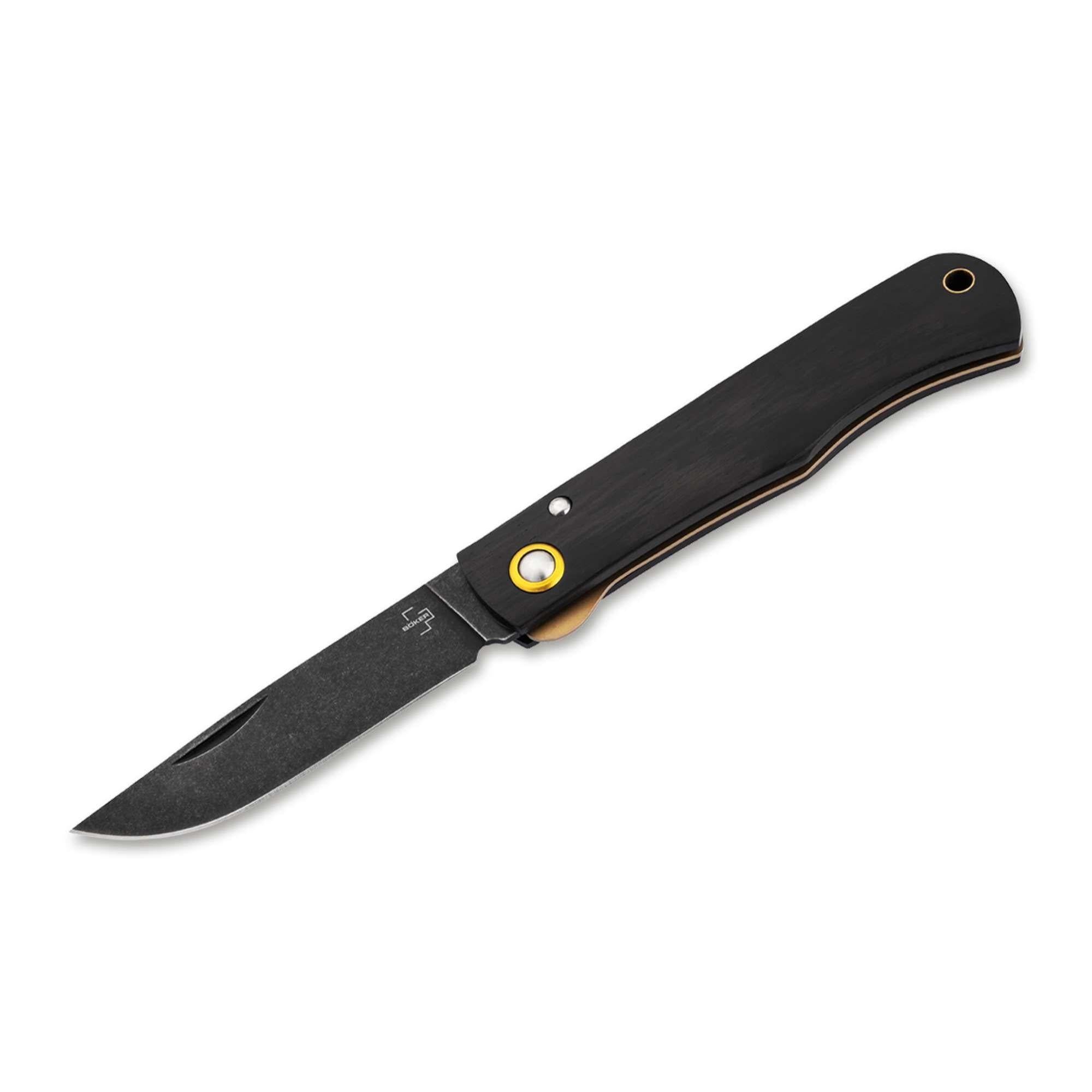 Böker Plus Rusticus Medium All Black | Taschenmesser mit Ebenholzgriff