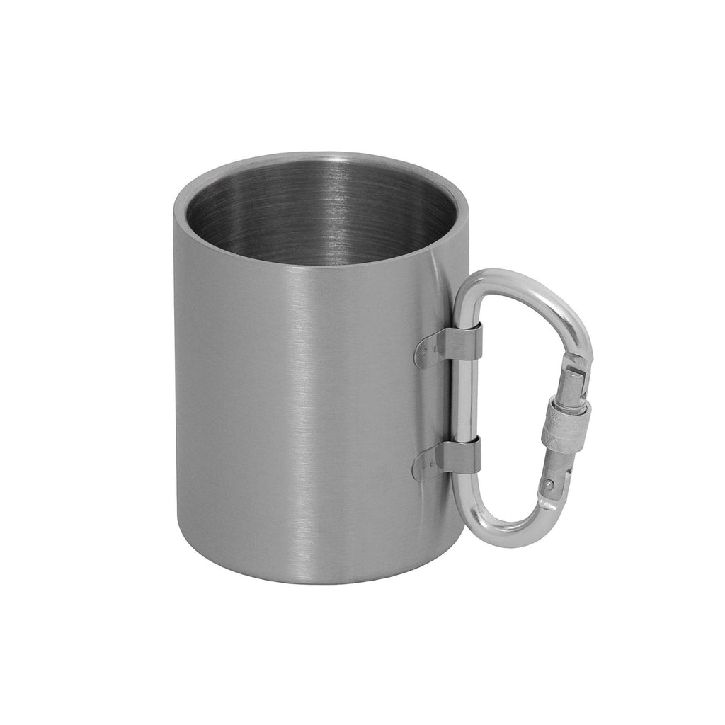Doppelwandige Edelstahltasse mit klappbarem Karabiner