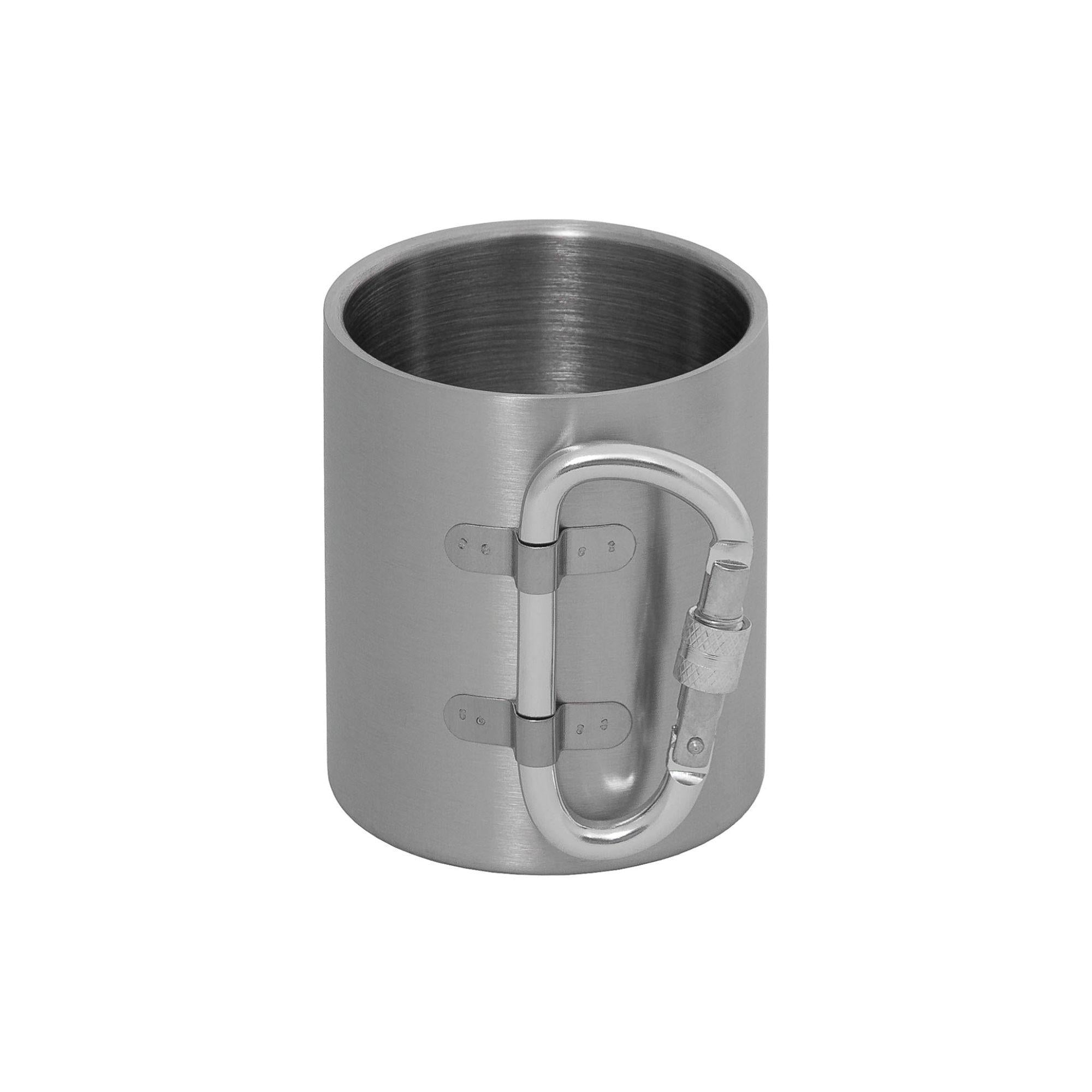 Doppelwandige Edelstahltasse mit klappbarem Karabiner