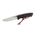 Outdoor Pro EDC Bushcraftmesser mit 440C-Edelstahlklinge im Scandi-Schliff, G10-Griff, Fangriemenöse und Lederscheide. Robustes Survivalmesser für Camping und Outdoor.