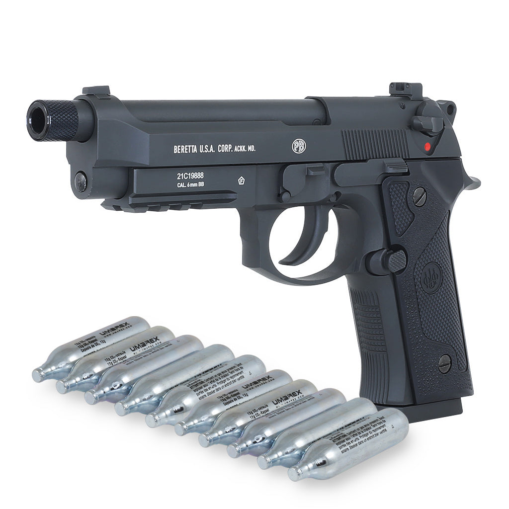 Beretta M9 A3 Vollmetall CO2 Blowback Airsoft 6mm BB schwarz +10 CO2 Kapseln