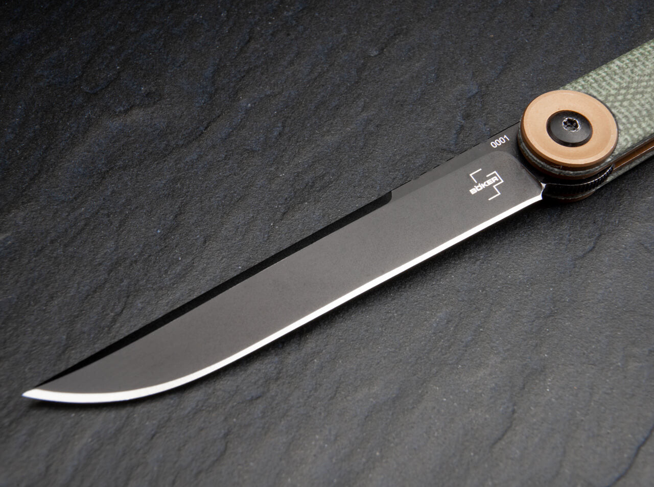 Böker Plus Kaizen Green Canvas Micarta Taschenmesser