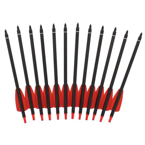 Carbon Armbrustpfeile 7,5'' / 21,5cm mit Feldspitze 12er Pack