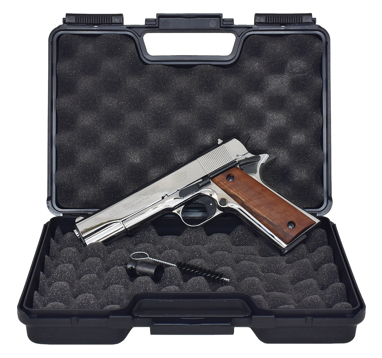 Colt  1911 A1 Polished Chrome Holzgriffschalen Schreckschuss 9mm PAK  