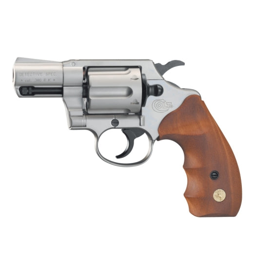 Schreckschuss Revolver Colt Detective Special Nickel / Holzgiff