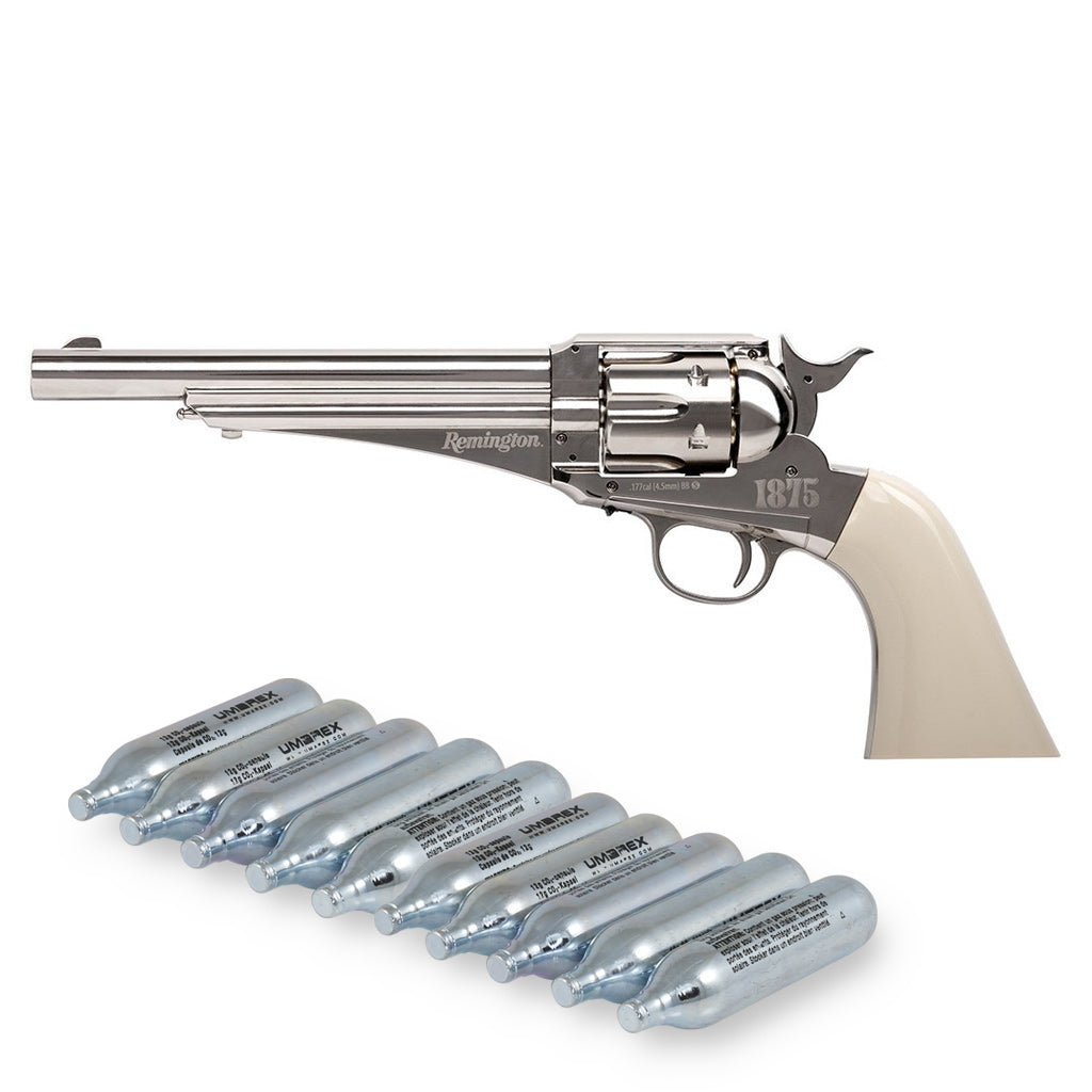 Remington 1875 CO2 Revolver Nickel 4,5mm Diabolo/Rundkugel 