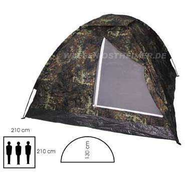 Dreimann Iglu Zelt flecktarn 
