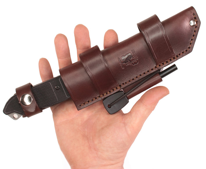 Eickhorn EBK Bushcraft Messer mit Lederscheide und Feuerstahl 