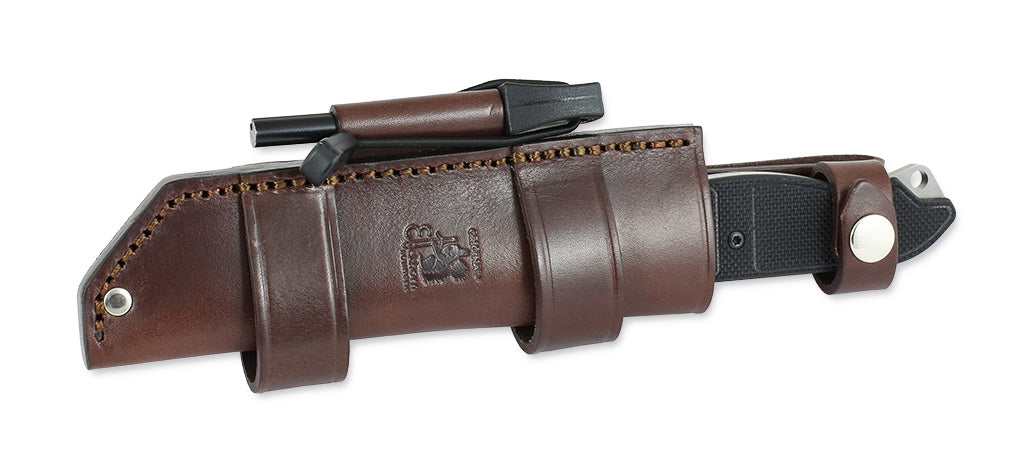 Eickhorn EBK Bushcraft Messer mit Lederscheide und Feuerstahl 