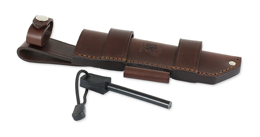 Eickhorn EBK Bushcraft Messer mit Lederscheide und Feuerstahl 