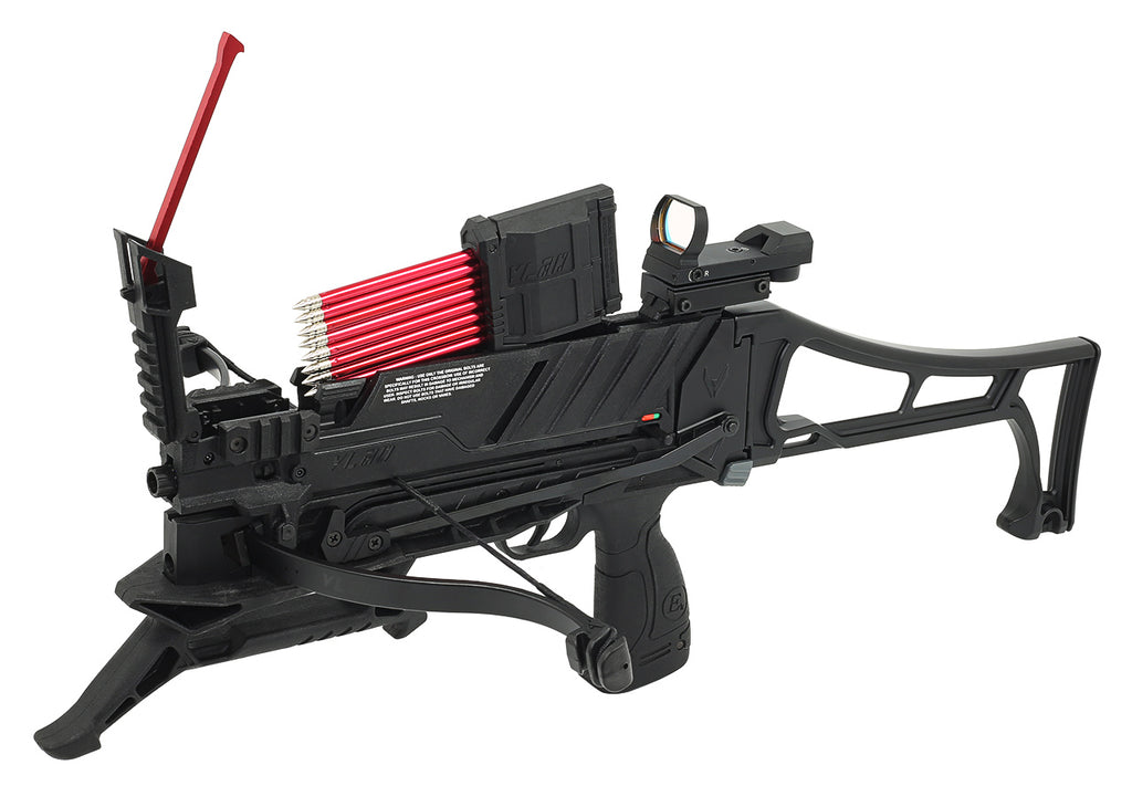 VLAD Pistolenarmbrust mit Magazin und Schulterstütze - 60 lbs / 90 lbs Zuggewicht