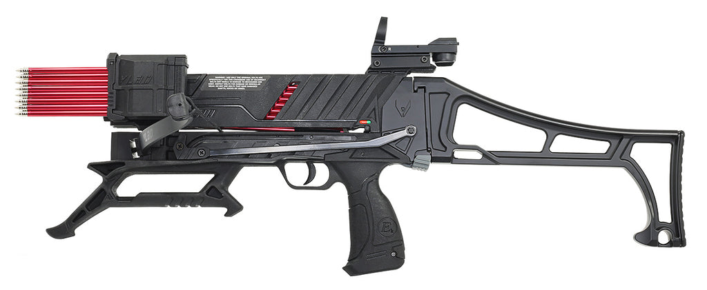 VLAD Pistolenarmbrust mit Magazin und Schulterstütze - 60 lbs / 90 lbs Zuggewicht