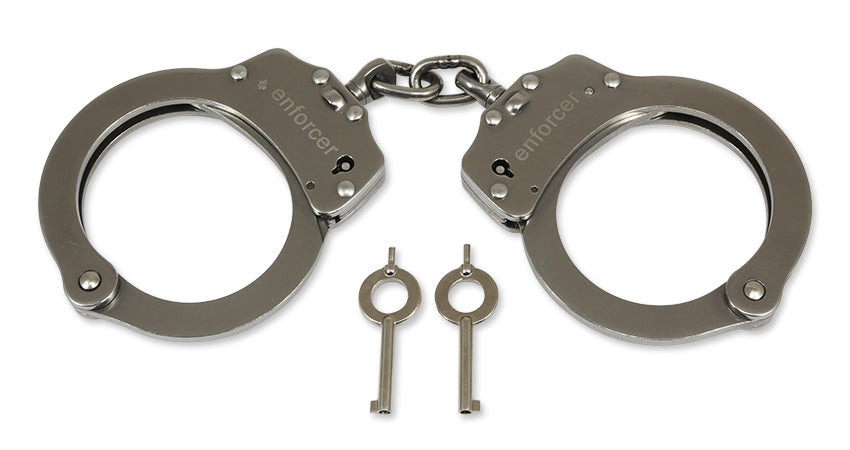 Enforcer Handschellen rostfreier Stahl mit Gürteletui & Double Lock System