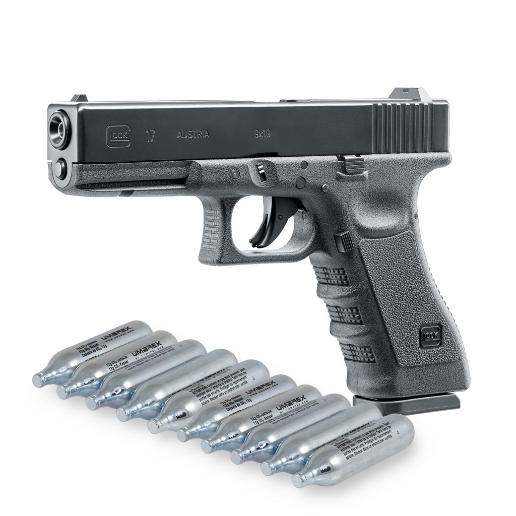 Glock 17 CO2 Blowback Luftpistole Kaliber 4,5mm Diabolo und BB - Original Lizenz und Markings 