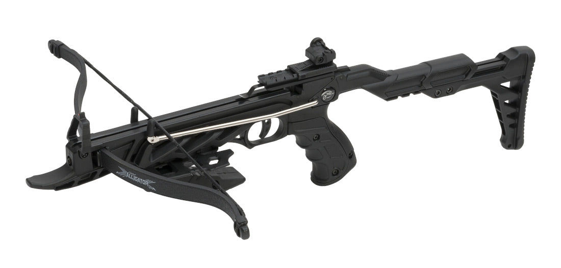 Alligator Pistolenarmbrust schwarz mit Schulterstütze - 80 lbs Zuggewicht