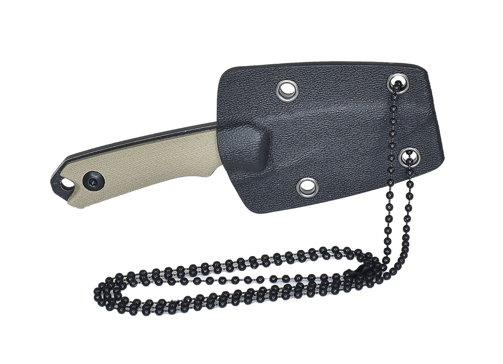 Neck Knife Desert Black Stonewash – Leichtes EDC-Messer mit Kydex-Scheide und G10-Griff