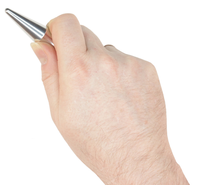 KUBOTAN / KOBUTAN Schlüsselanhänger mit Fingerrillen silber