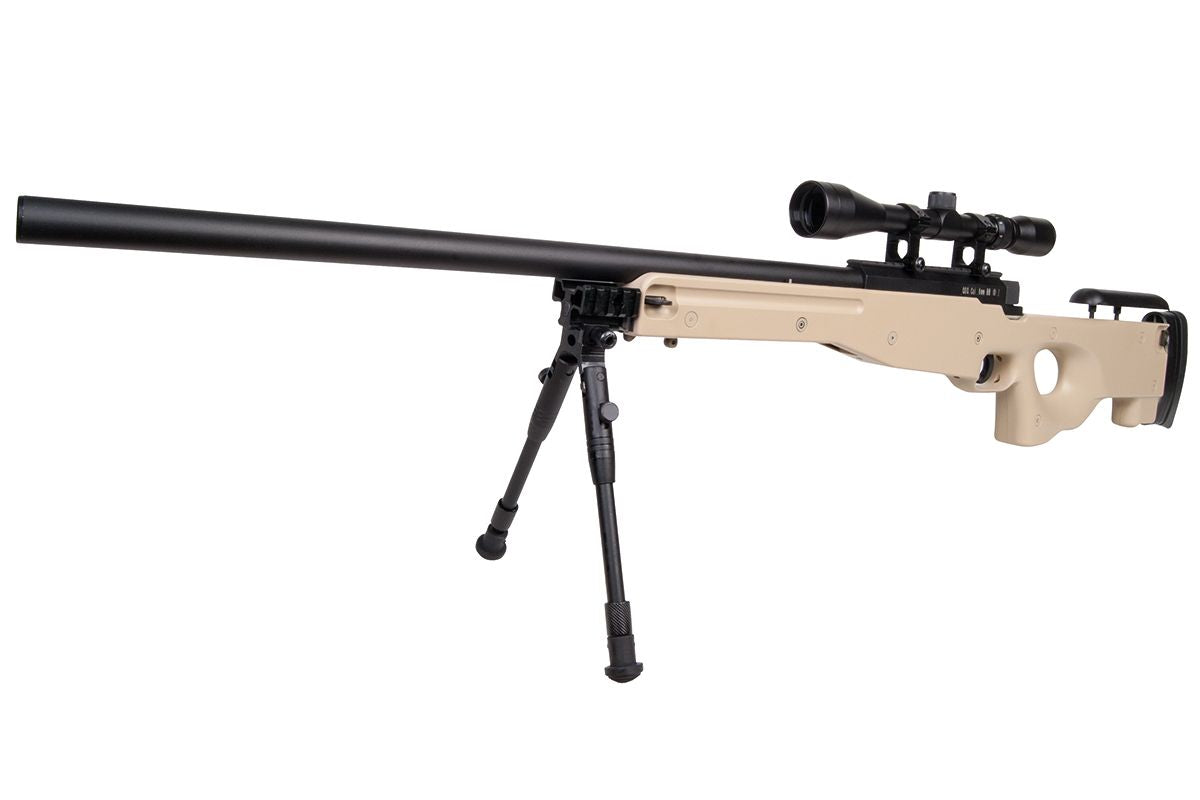 MB01 Tactical Sniper Tan - 6mm Airsoft Scharfschützengewehr - Mit Zielfernrohr & Zweibein
