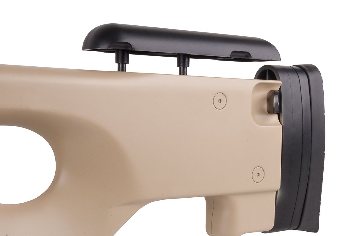 MB01 Tactical Sniper Tan - 6mm Airsoft Scharfschützengewehr - Mit Zielfernrohr & Zweibein