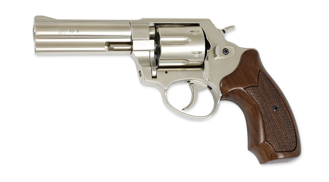 Röhm RG99N Mattvernickelt / Holzgriff Schreckschuss 9mm RK