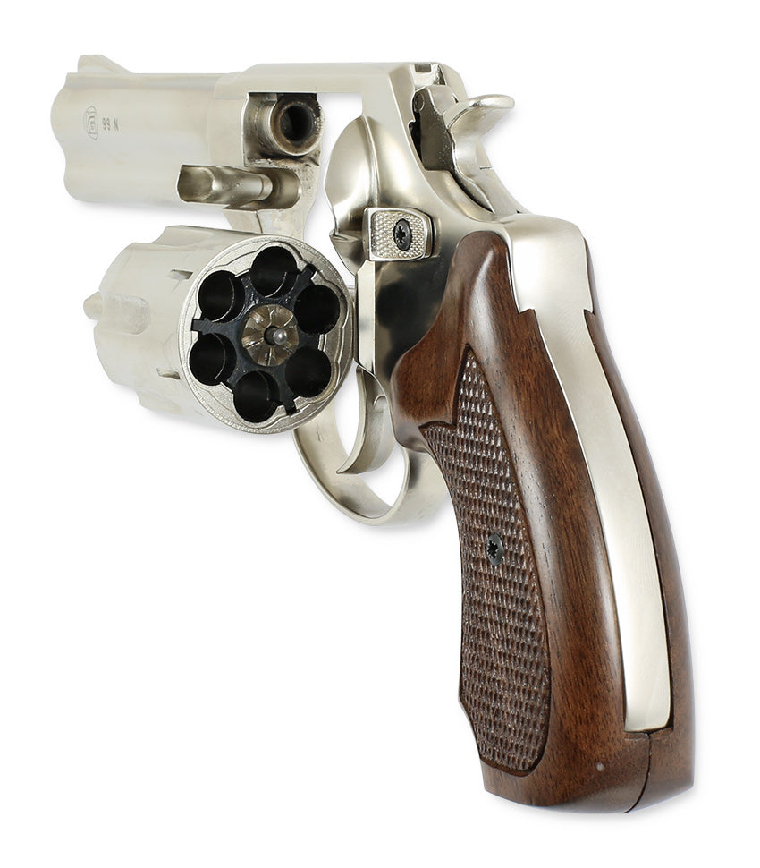 Röhm RG99N Mattvernickelt / Holzgriff Schreckschuss 9mm RK