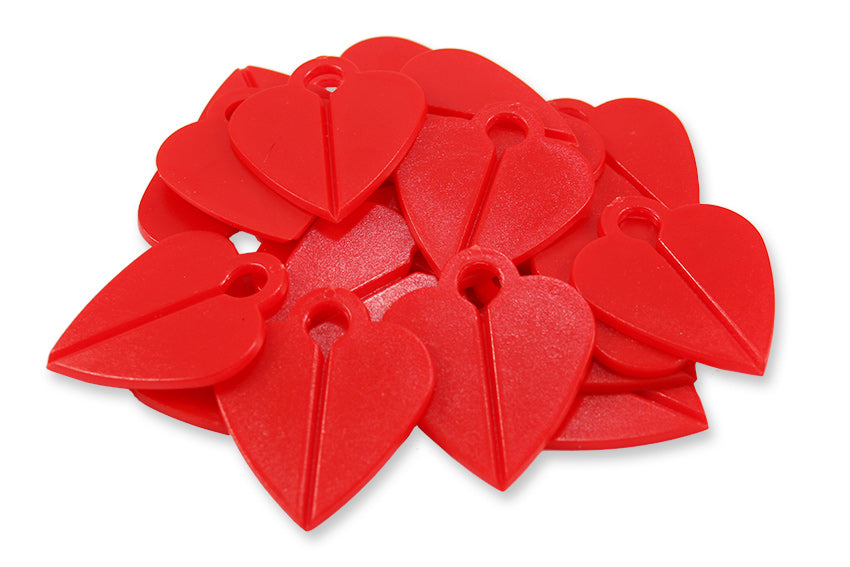 100 Schießbuden rote Kunststoffherzen