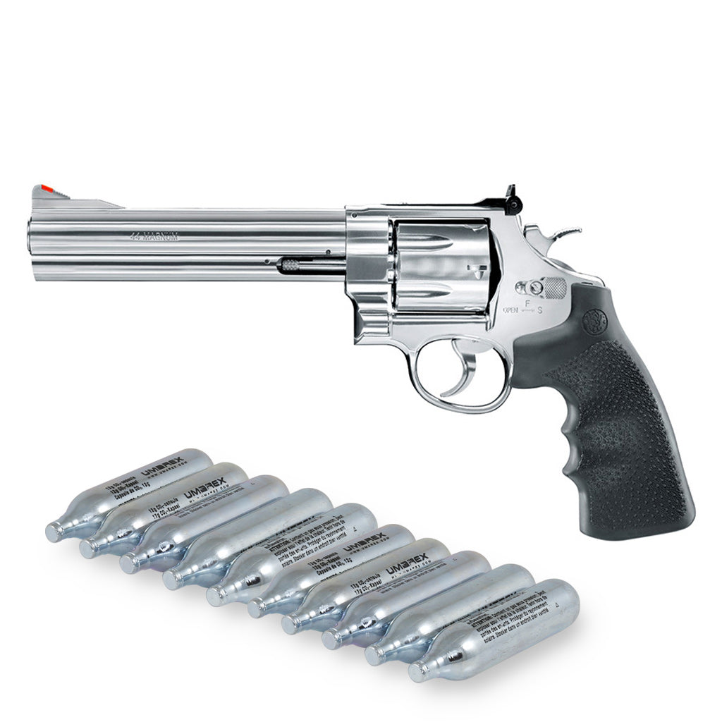 Smith & Wesson 629 Classic CO2 Revolver 4,5mm BB, Lauflänge 6,5 Zoll  plus 10 Stück 12g CO2 Kapseln