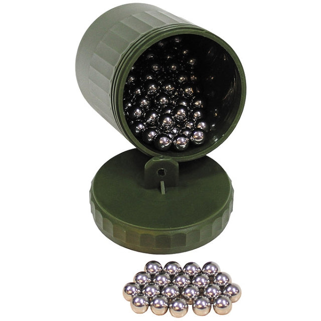 MFH Stahlkugeln 10mm für Schleuder in Schraubbehälter 