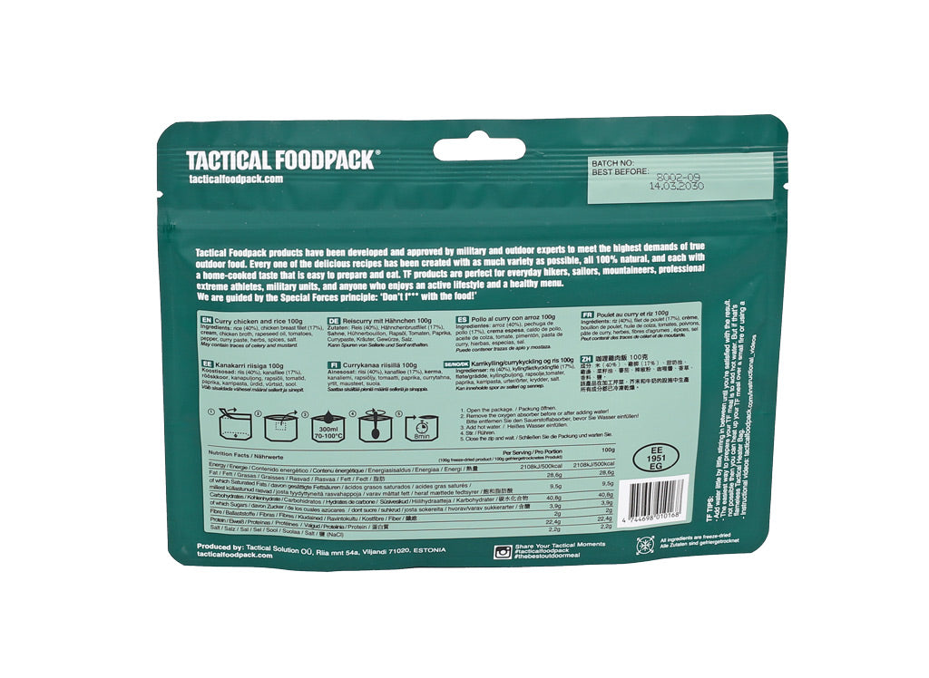 TACTICAL FOODPACK® Essensration "Curry Chicken and Rice" MRE