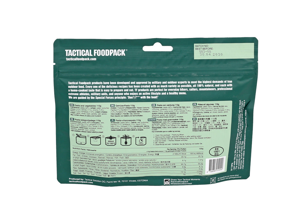 TACTICAL FOODPACK® Essensration "Pasta and Vegetables"MRE