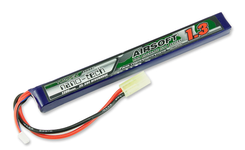 Turnigy Nano-Tech 7,4V 1300 mAh 25-50C Lipo Akku Stick Type Airsoft