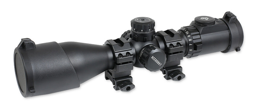 UTG Accushot 3-12x44 AO SWAT Zielfernrohr beleuchtet - 36 Farben - mit geätztem Mil-Dot Absehen