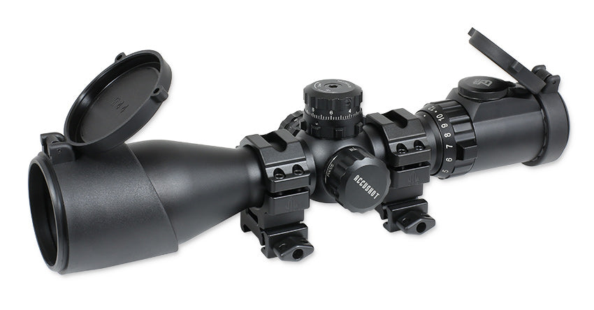 UTG Accushot 3-12x44 AO SWAT Zielfernrohr beleuchtet - 36 Farben - mit geätztem Mil-Dot Absehen