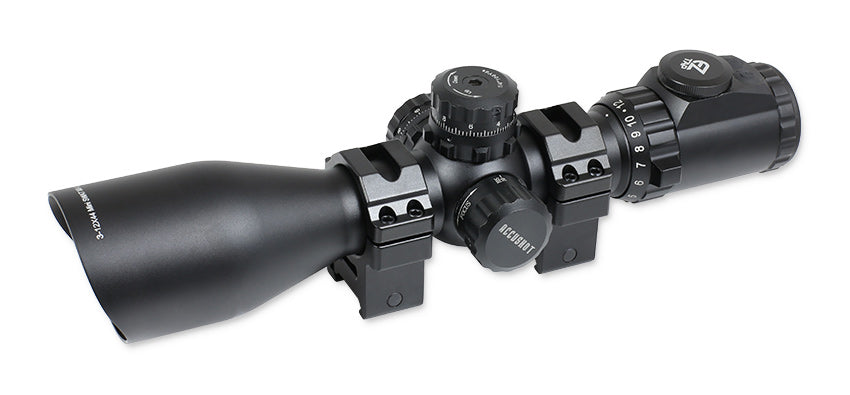 UTG Accushot 3-12x44 AO SWAT Zielfernrohr beleuchtet - 36 Farben - mit geätztem Mil-Dot Absehen