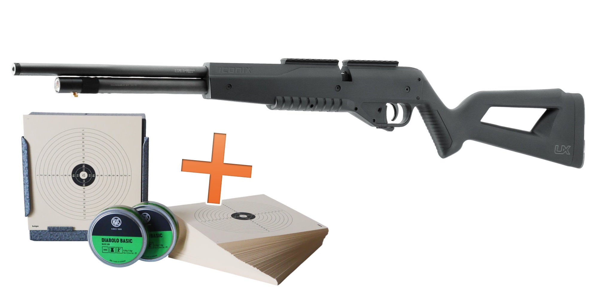 UX Iconix Pressluftgewehr 4,5mm Diabolo Kugelfangset