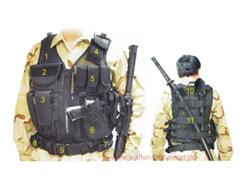 Taktische Weste Schwarz