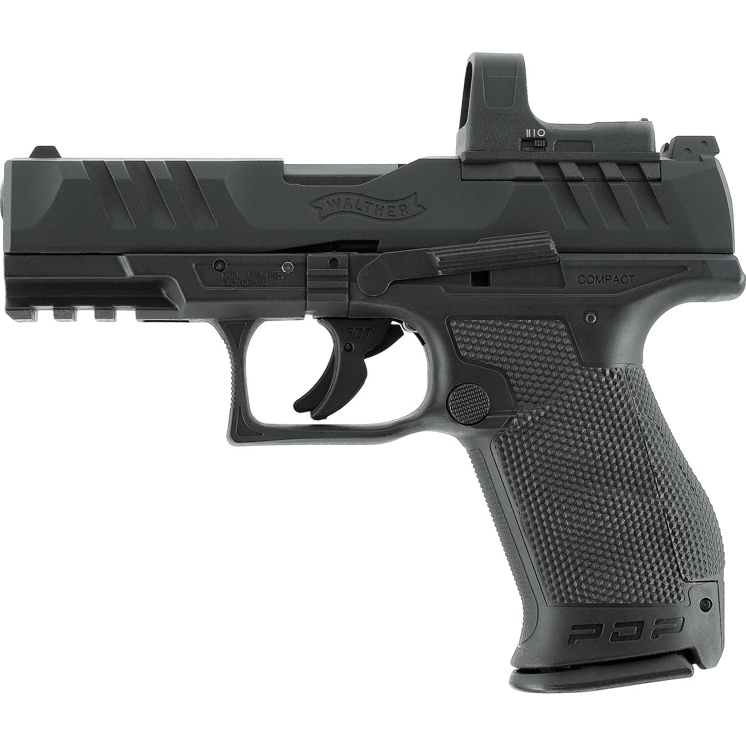 Walther PDP Compact 4" 4,5 BB Set – CO₂ Blowback Luftdruckwaffe mit Umarex RDS 8